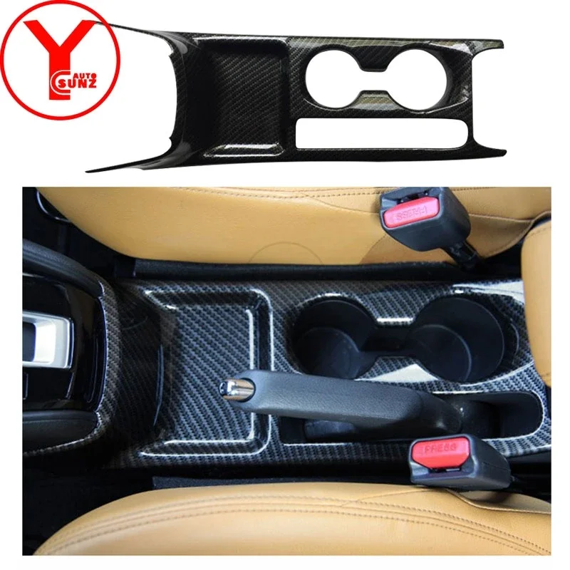 

Carbon Fiber Center Console Water Cup Holder Cover For Nissan Kicks 2016 2017 2018 2019 2020 2021 Car Accessories YCSUNZ