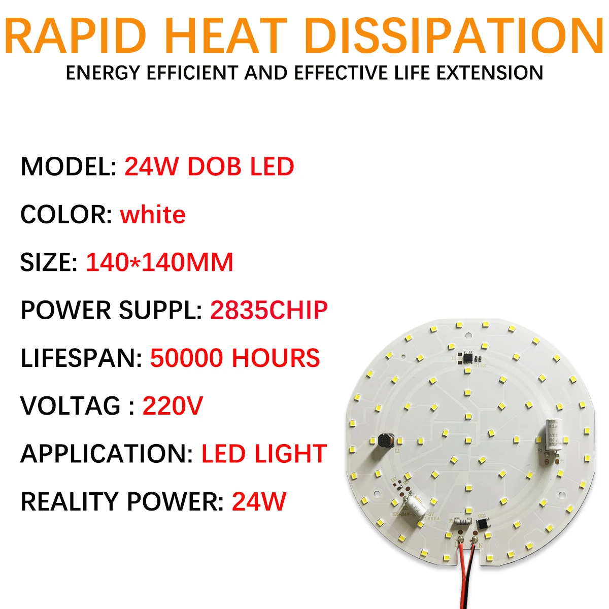 5pcs High Bright 24W D140MM LED Light Board White AC220V No Need Drive SMD 2835 Chips For DIY Downlight Spotlight