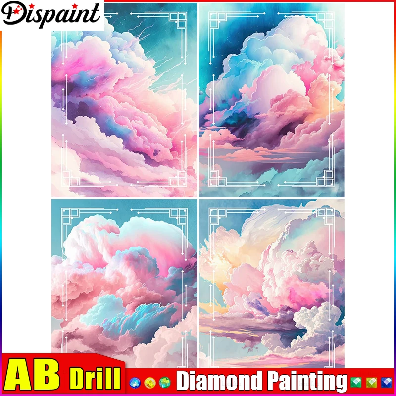 

Dispaint AB DIY 5D алмазная живопись «красочные облака» полная алмазная вышивка распродажа картина из стразов для праздничных подарков