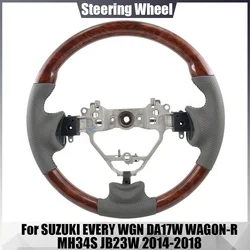 Wooden Steering Wheel Leather For SUZUKI EVERY WGN DA17W EVERY WAGON-R MH34S JB23W / JB43W 2014 2015 2016 2017 2018