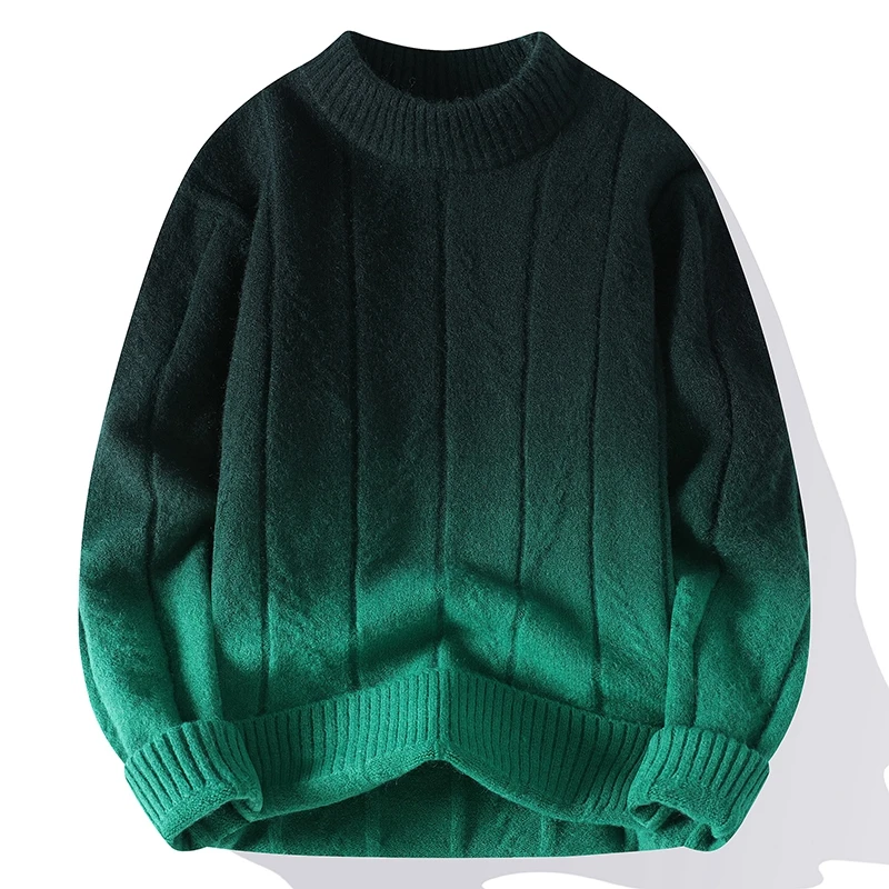 Men\'s Color-Matching Knitted Sweaters/Male Loose Round Neck Long Sleeve Sweater Men\'s High Quality Pullover 4XL-M