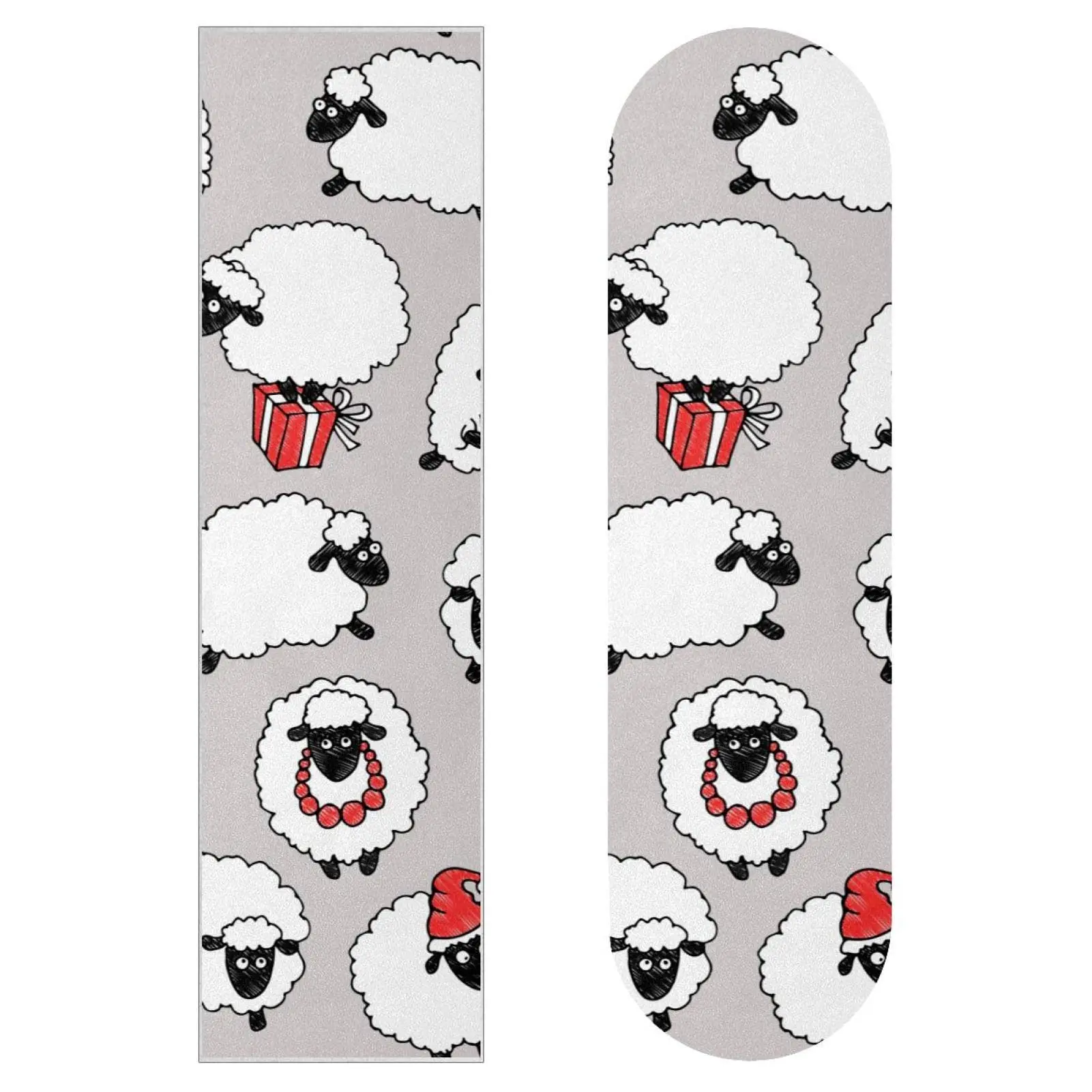 Cute Sheep Pattern Skateboard Grip Tape,Longboard Griptape Bubble Free Anti-Slip 33’’ x 9’’ Tapes Sandpaper for Teens Girls Boys