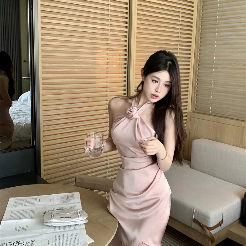 กระโปรงผ้าซาตินทรงเข้ารูป สไตล์เกาหลี แฟชั่นทันสมัย เสื้อผ้าผู้หญิง