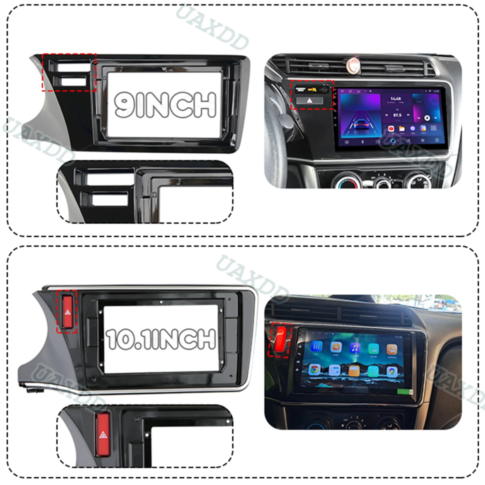 Dashboard Panel 2 Din Automotive CD Android Radio Kit Car Frame Fascia Center Navigation Multimedia FOR HONDA Fit Jazz 2014‑2022