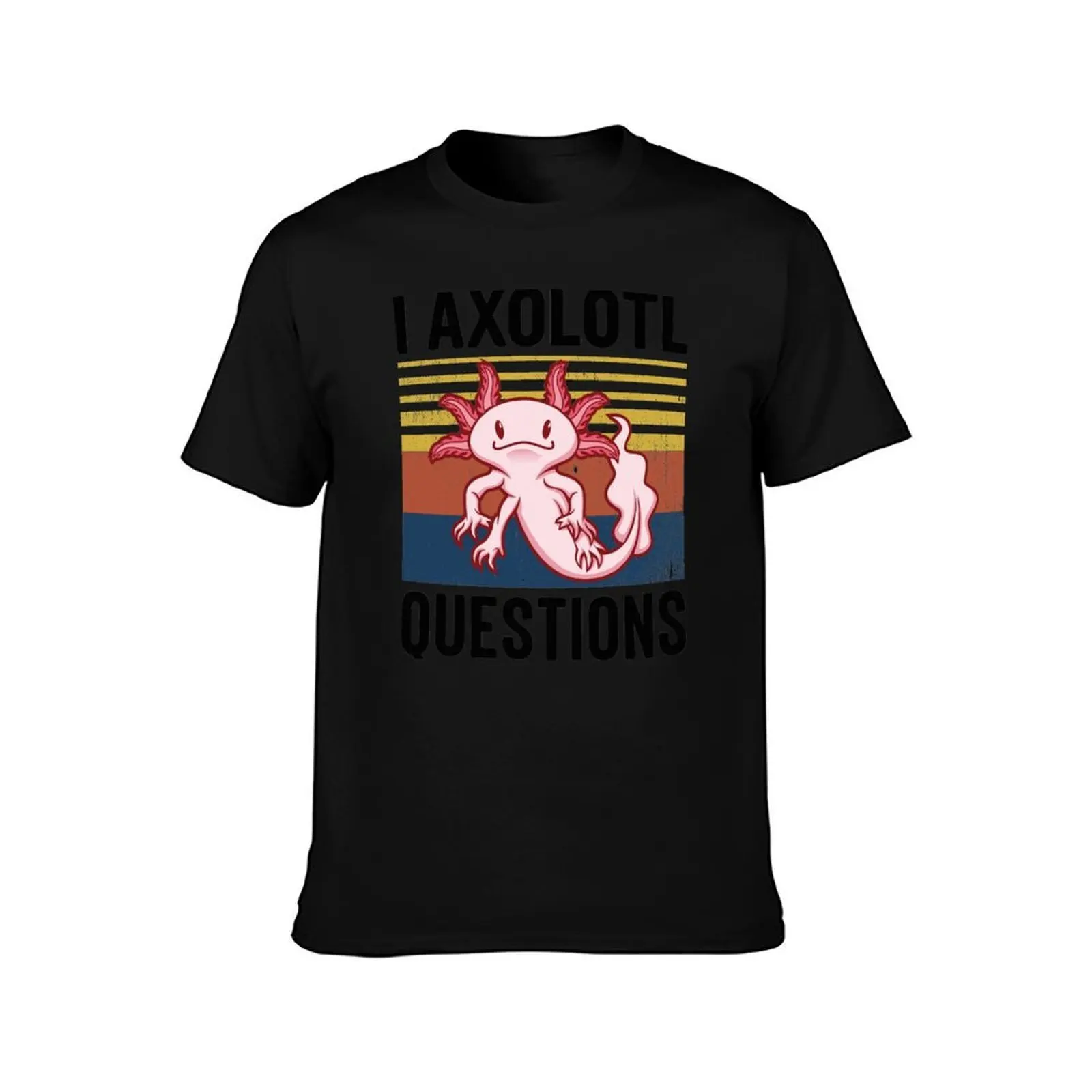 I Axolotl Questions Vintage T-Shirt, Summer Casual Cotton Tee, Oversized Streetwear Tops, Vintage Graphic Print, 100% Cotton