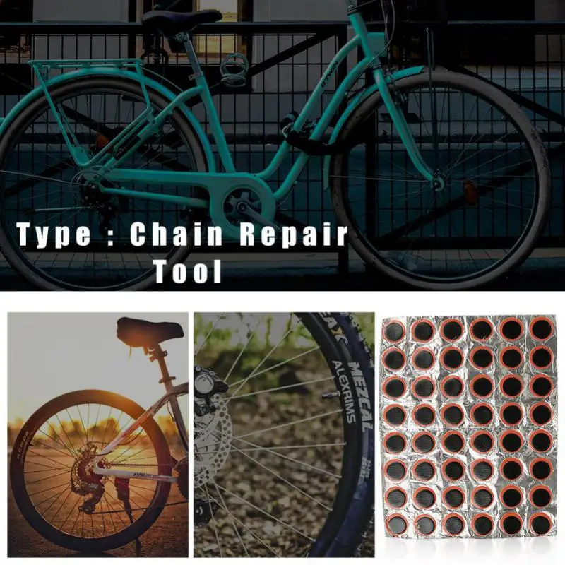 48pcs Rubber Puncture Patches Bicycle Tire Tyre Tube Repair Cycle Patch Kit No Glue Bicycle Inner Tube Puncture Repair Tools