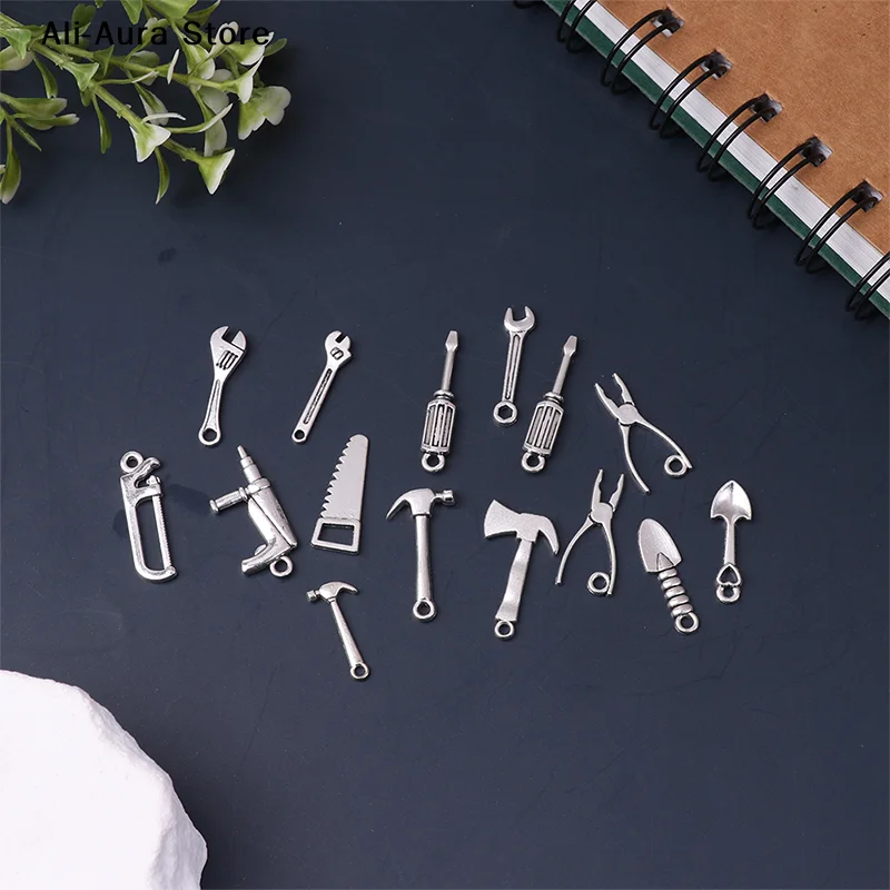 15Pcs/set Dollhouse Miniature Repair Kits Accessories Hammer Scissors Furniture Decoration Phone Case Material