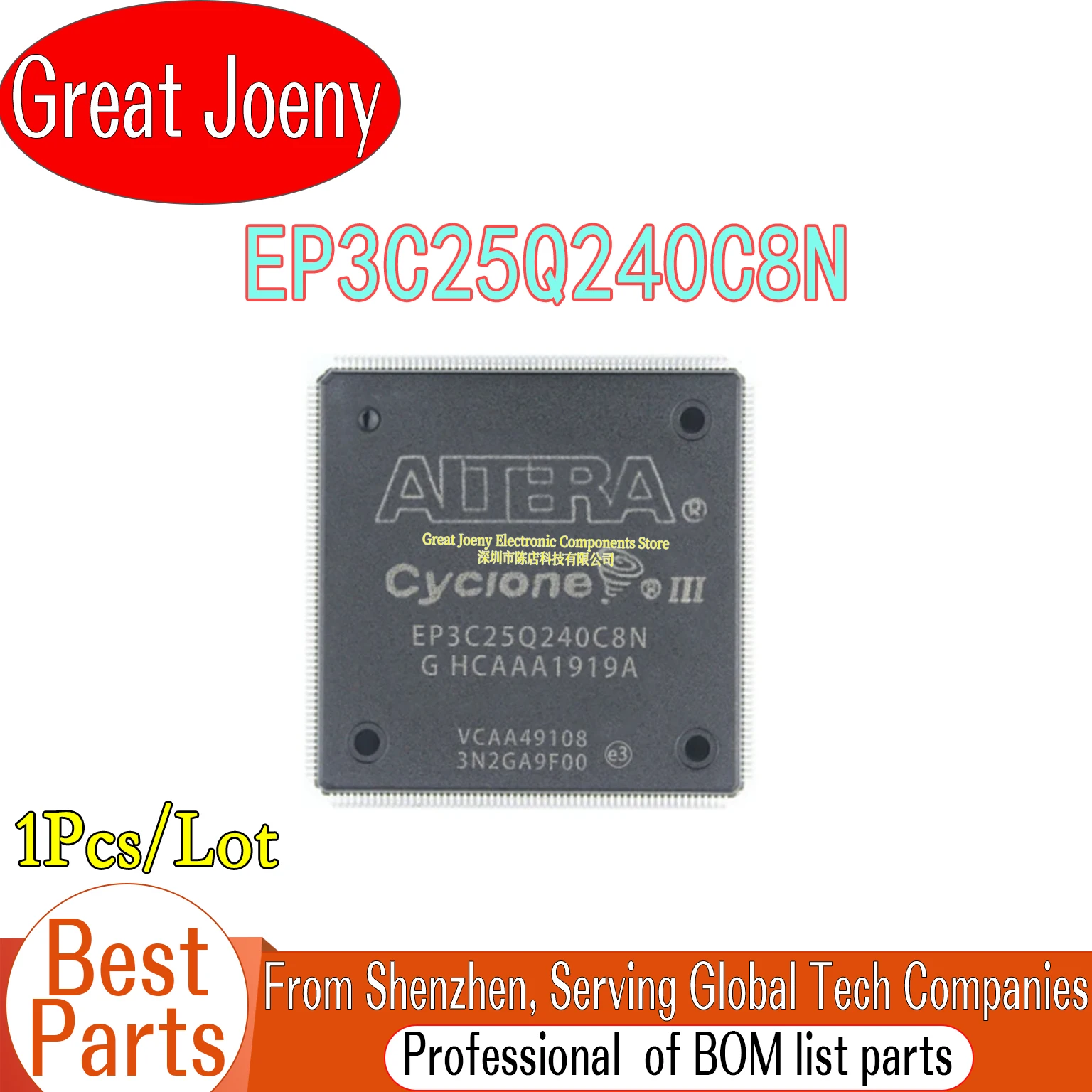 

100% New Original EP3C25Q240 EP3C25Q240C8N IC Chipset QFP-240