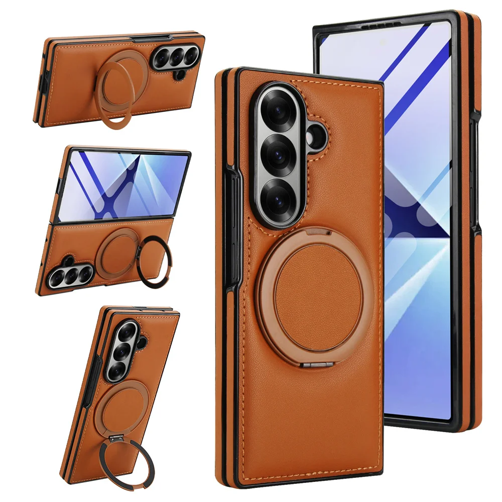 

360 ° Чехол с магнитным кольцом и магнитным держателем для Samsung Galaxy Z Fold 7 6 5 4 3 Fold7 Fold6 Fold5 для Magsafe с вращающейся подставкой на 360 градусов Cov