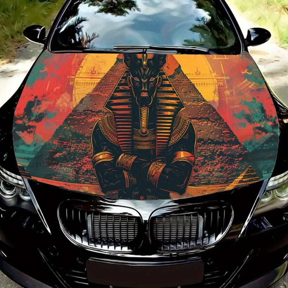 

Holy Anubis Print car hood stickers, waterproof self-adhesive, scratch resistant, easy to stick, durable car PVC stickers, car d