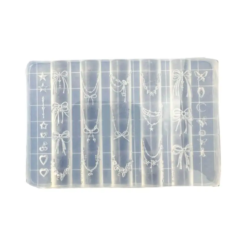652F Silicone Nails Art Mold Accessory Molds Dessert Bear Theme Decorative Moulds Silicone Texture for Various Nails Types