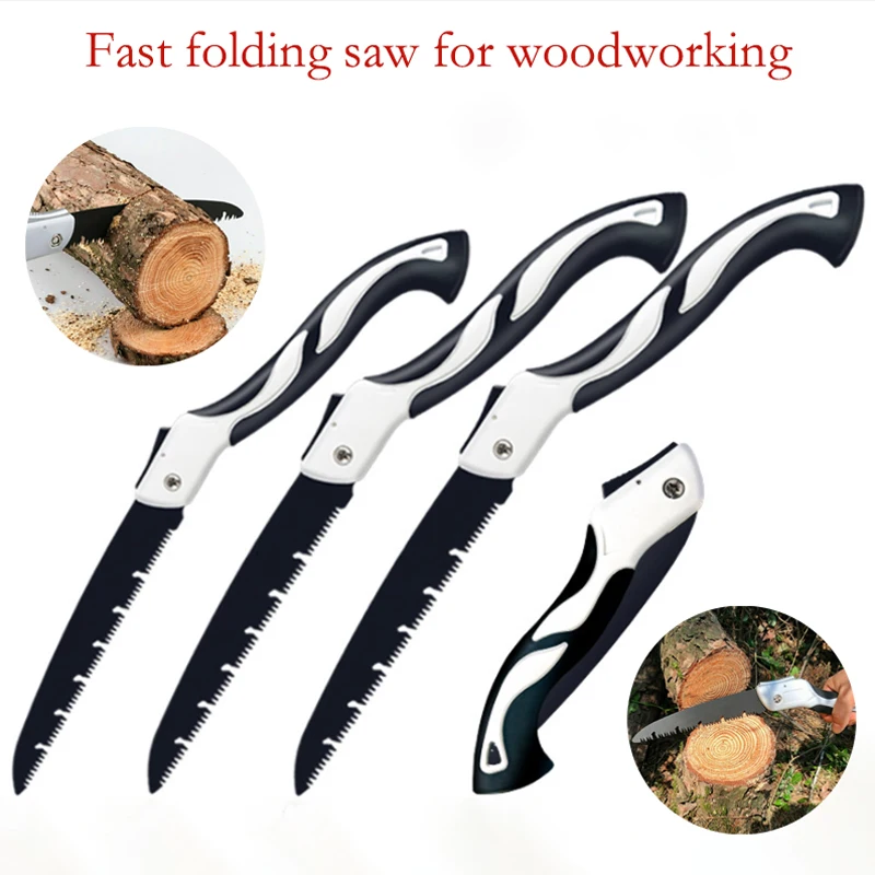 SK5 1Pcs Portable Folding Hand Saw,Sk5 Alloy Hacksaw Blade,PTFE Coating,Portable Closes Camping Multitool Saws