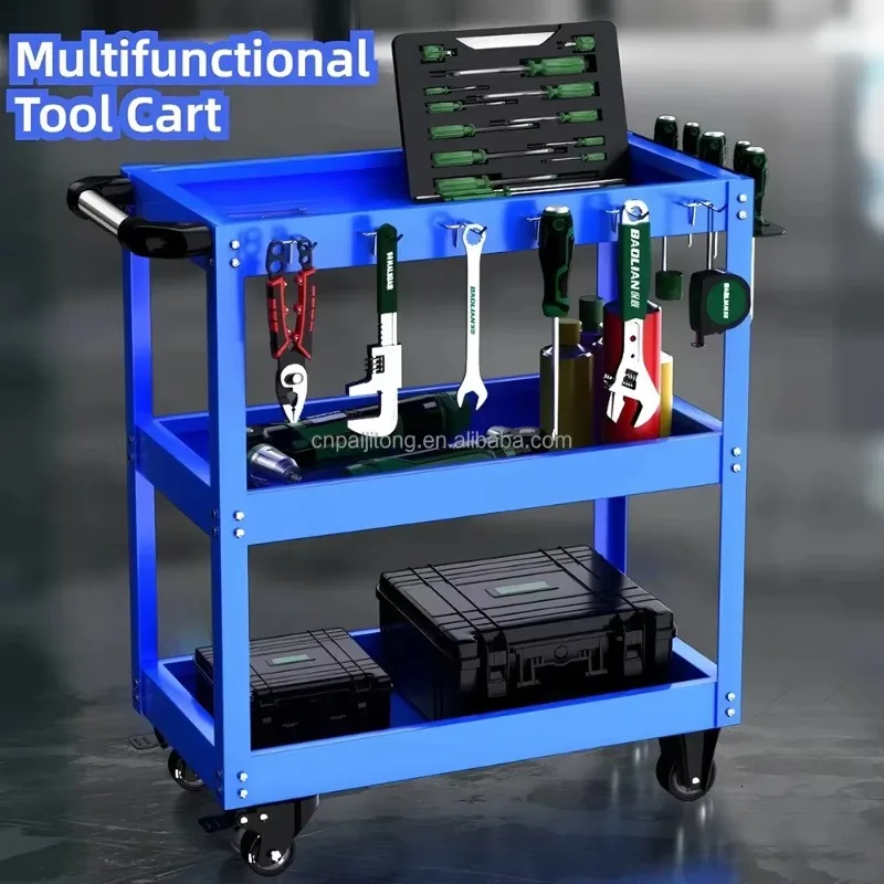 2026 Garage Tool Cart Workshop Trolley Metal Garage Tool Cabinet Metal Toolbox Storage Cabinet With Casters Handle Workshop Cart