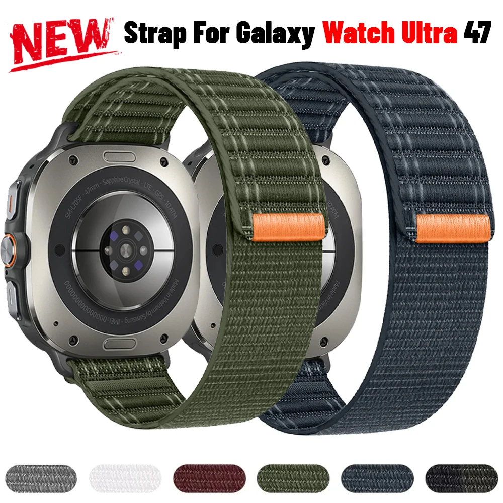 

Nylon Loop Adjustable Strap For Samsung Galaxy Watch Ultra 47mm Sports Wristband For Galaxy Watch 7 Ultra Band Correa Bracelet