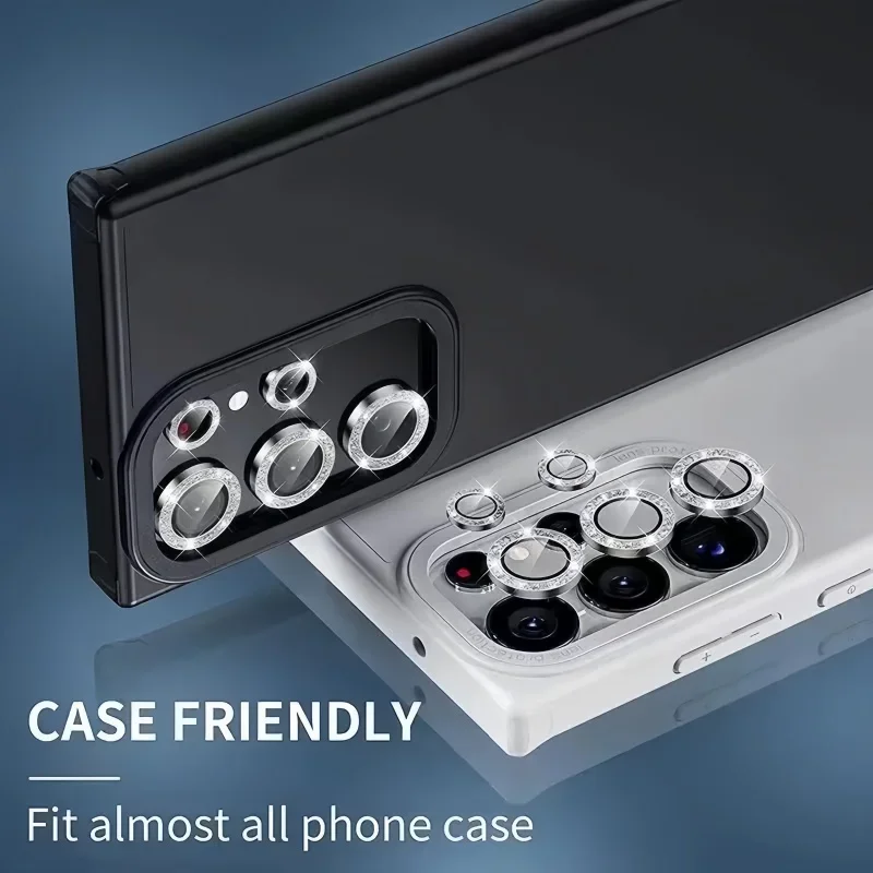 Glitter เลนส์กล้องสําหรับ Samsung Galaxy S25 Ultra S25Plus S24 แฟลชเลนส์สําหรับ Galaxy S23 S24Ultra เลนส์