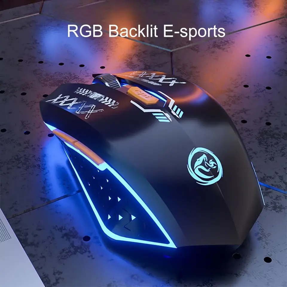 ماوس لاسلكي للكمبيوتر المحمول، بلوتوث، إضاءة RGB، قابل لإعادة الشحن، صامت، إضاءة LED خلفية، تصميم مريح للألعاب - 4