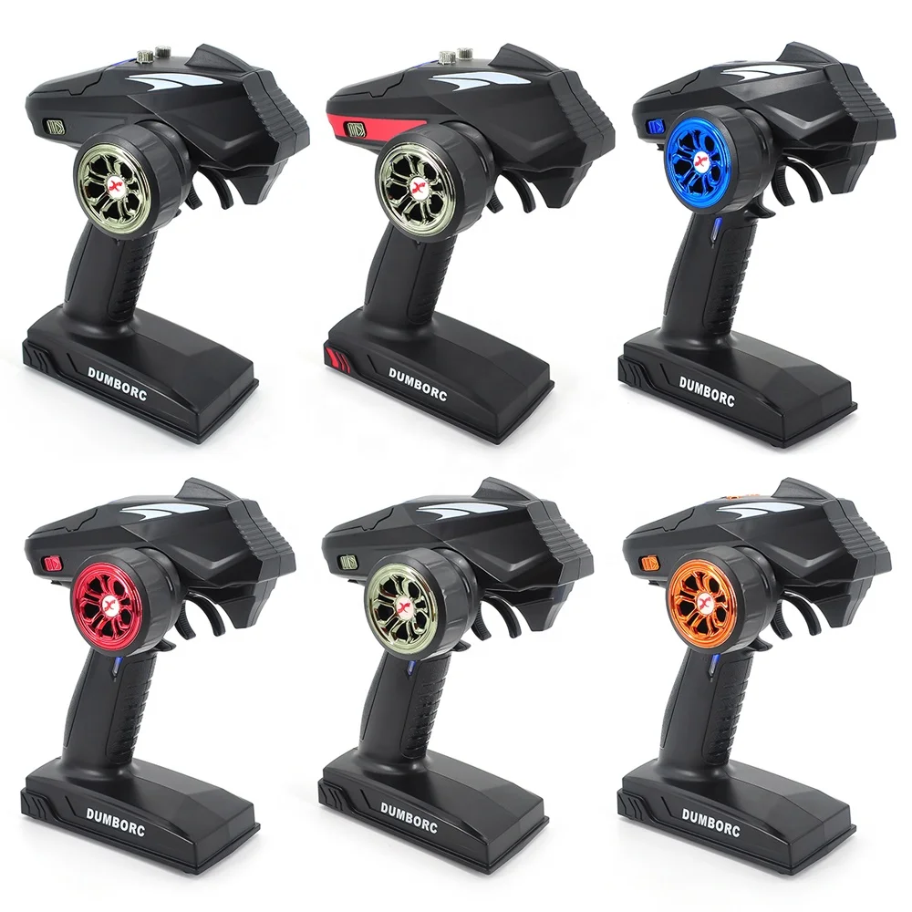 

DumboRC X6 X4 X6P 2.4G 6CH Transmitter with X6FG Gyro X6F Receiver LED Light for 1/10 1/8 Crawler Axial SCX10 D90 RC Car Boat