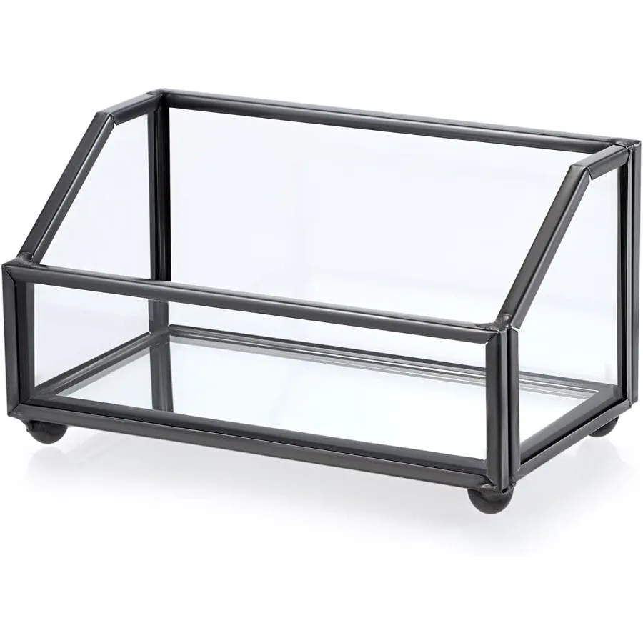 حامل بطاقة عمل زجاجي، حامل معدني، منظم عرض البطاقات، سطح المكتب، حامل تخزين بطاقات العمل #1