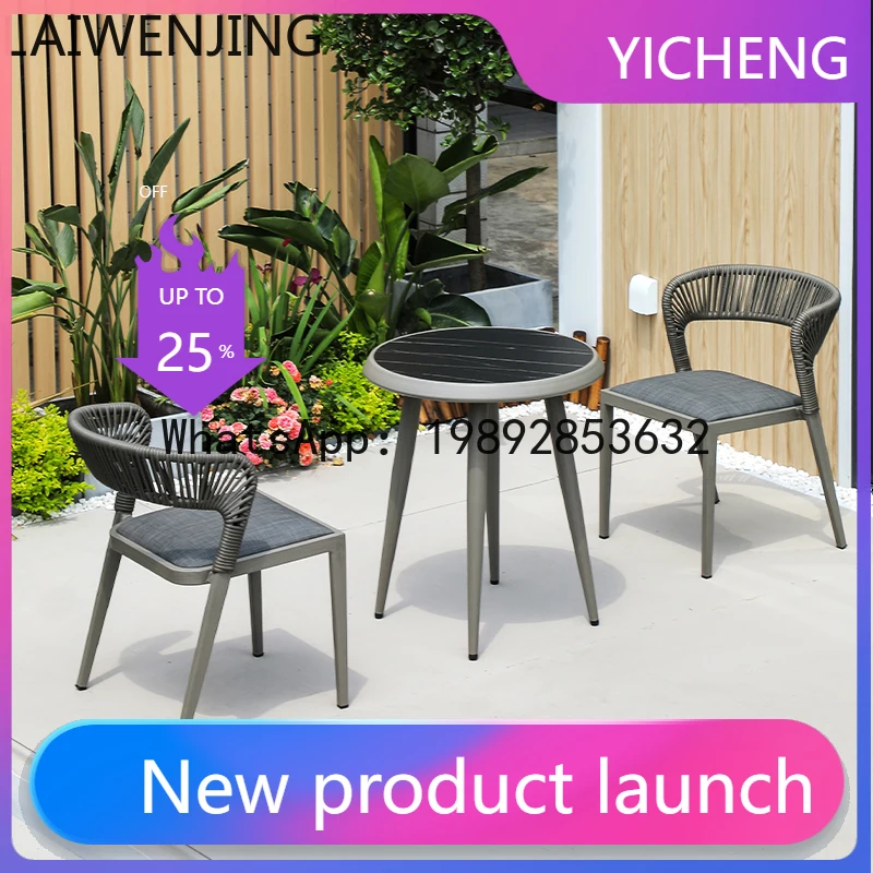 LYY  balcony small table and chair combination outdoor courtyard rattan leisure table and chair three-piece set