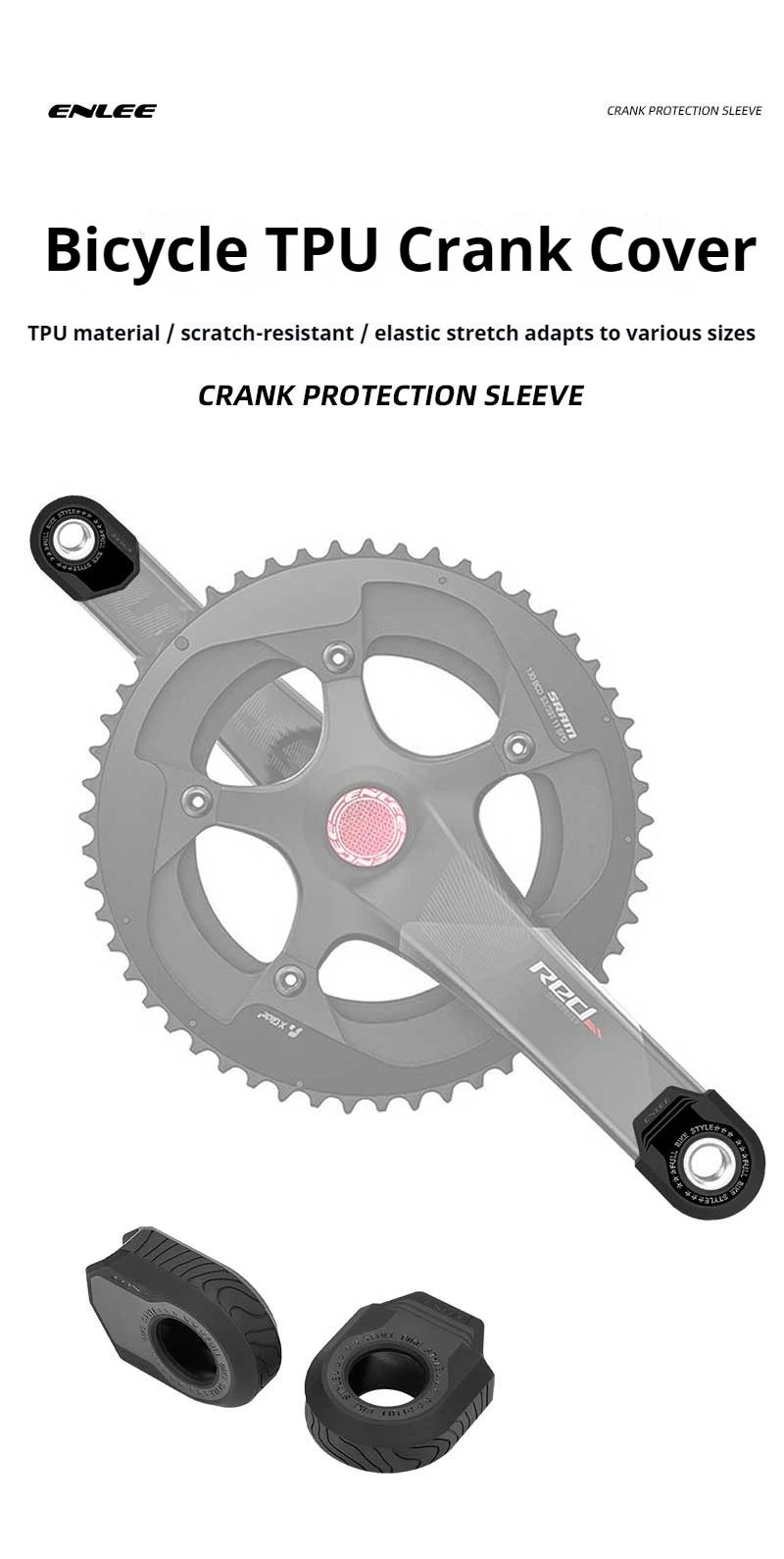 Fahrrad Kurbelschutz Mountainbike und Rennrad Kettenblatt Kurbelschutz TPU Universal Kurbelschutz – Detail 1