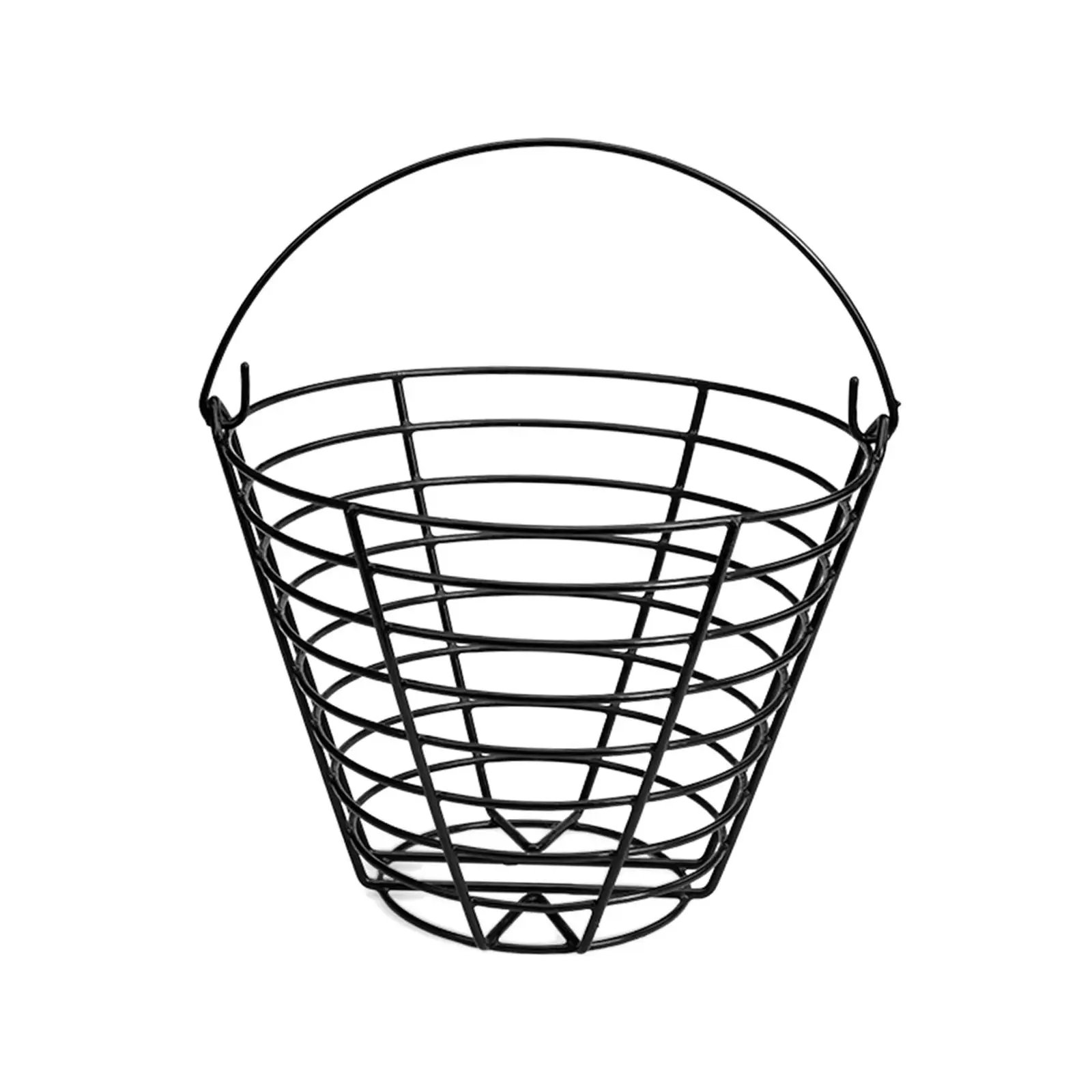 Iron Golf Ball Basket Large Capacity Golf Ball Holder Storage Bucket with Handle for Driving Range School Outdoor