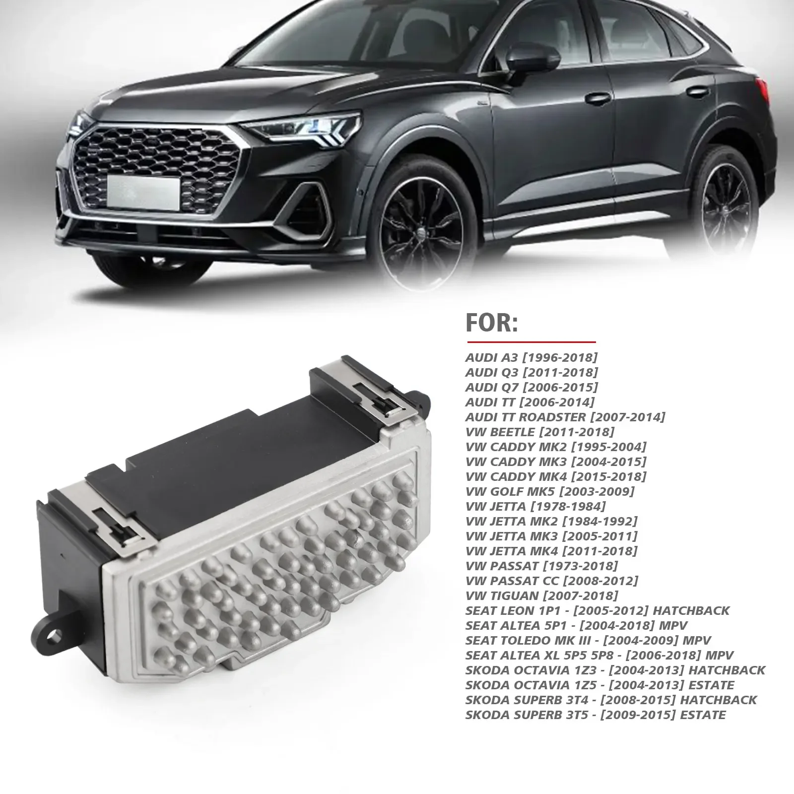 

Новый резистор вентилятора кондиционера для Audi Seat VW Skoda F011500081 F011500088 3C0907521D 3C0907521F 3C0907521G