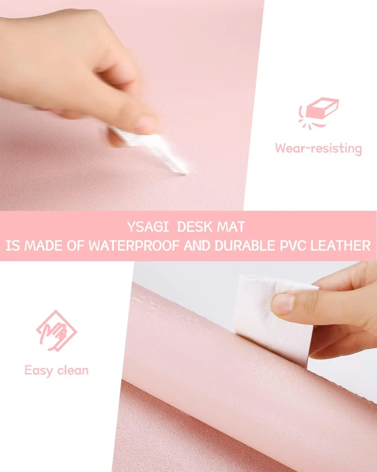 60X35CM Office Desk Pad,Waterproof Leather Desk Table Protector,Easy Clean Laptop Desk Writing Mat for Office Work/Home/Decor