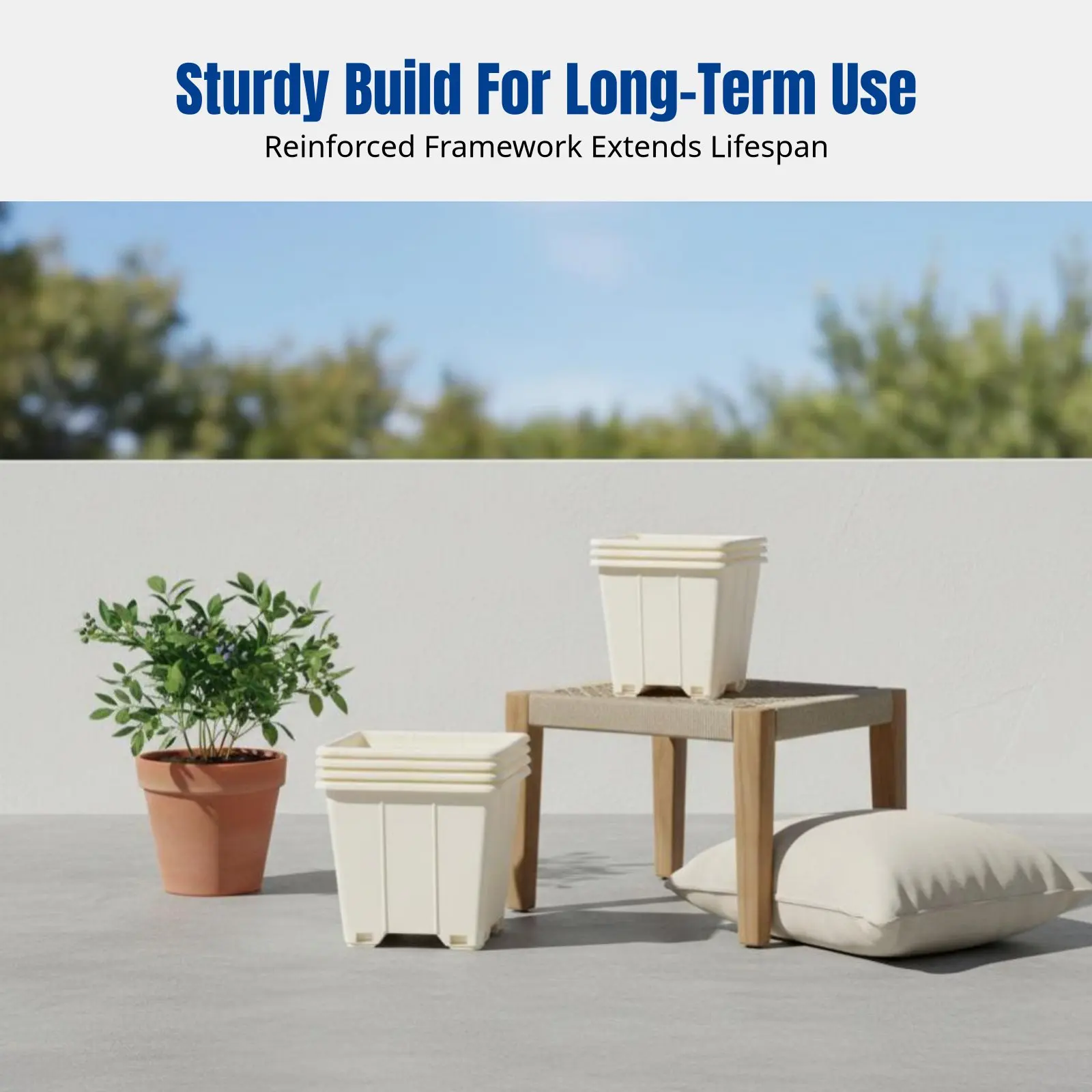 Blueberry Planter, Large Square 30L Thickened Breathable Growth Control Pot, Nursery Use