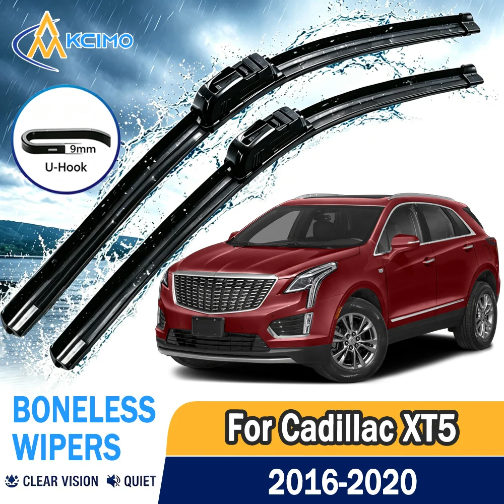 All Weather U J Hook Wiper Blades 24"+20" Perfect Fit For Cadillac XT5 2016-2020 Reduce Driving Noise Anti-Vibration Wipers