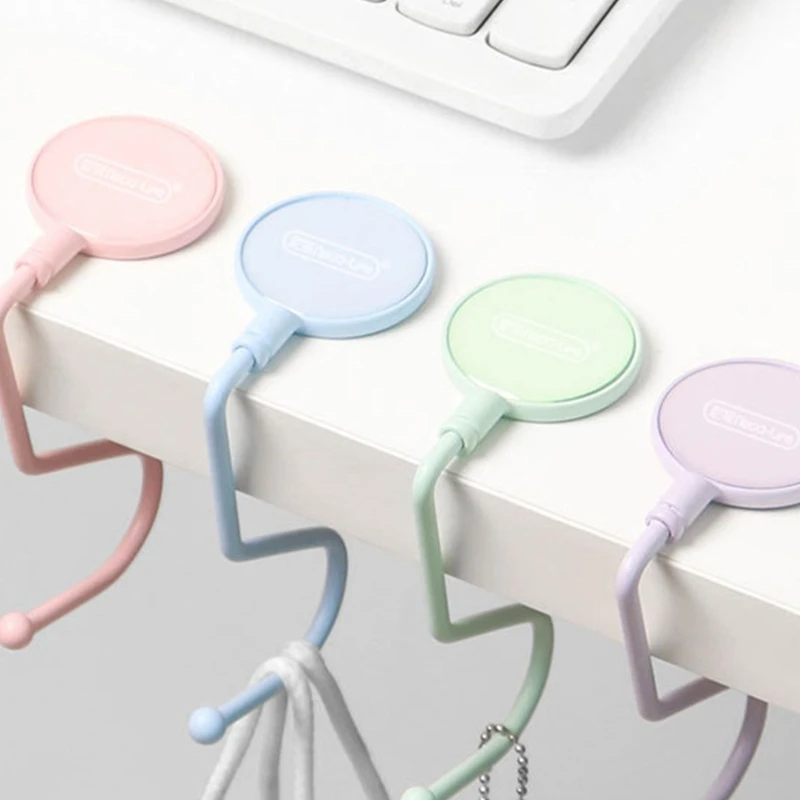 

Set of 10 Seamless Tabletop Hooks with Fashionable Color Strong Hold Home Decoration for Bags and Office Accessories