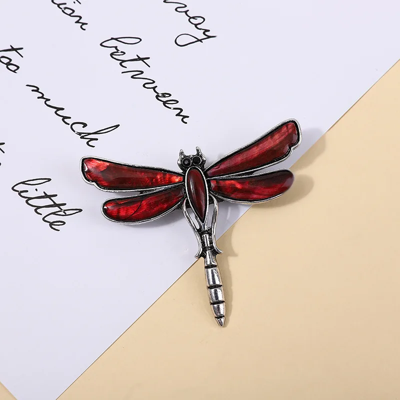 خمر الكلاسيكية أذن البحر قذيفة اليعسوب بروش للحشرات المعادن للجنسين دبابيس دبوس مشبك دعوى شارات مجوهرات 1 قطعة 52x62mm