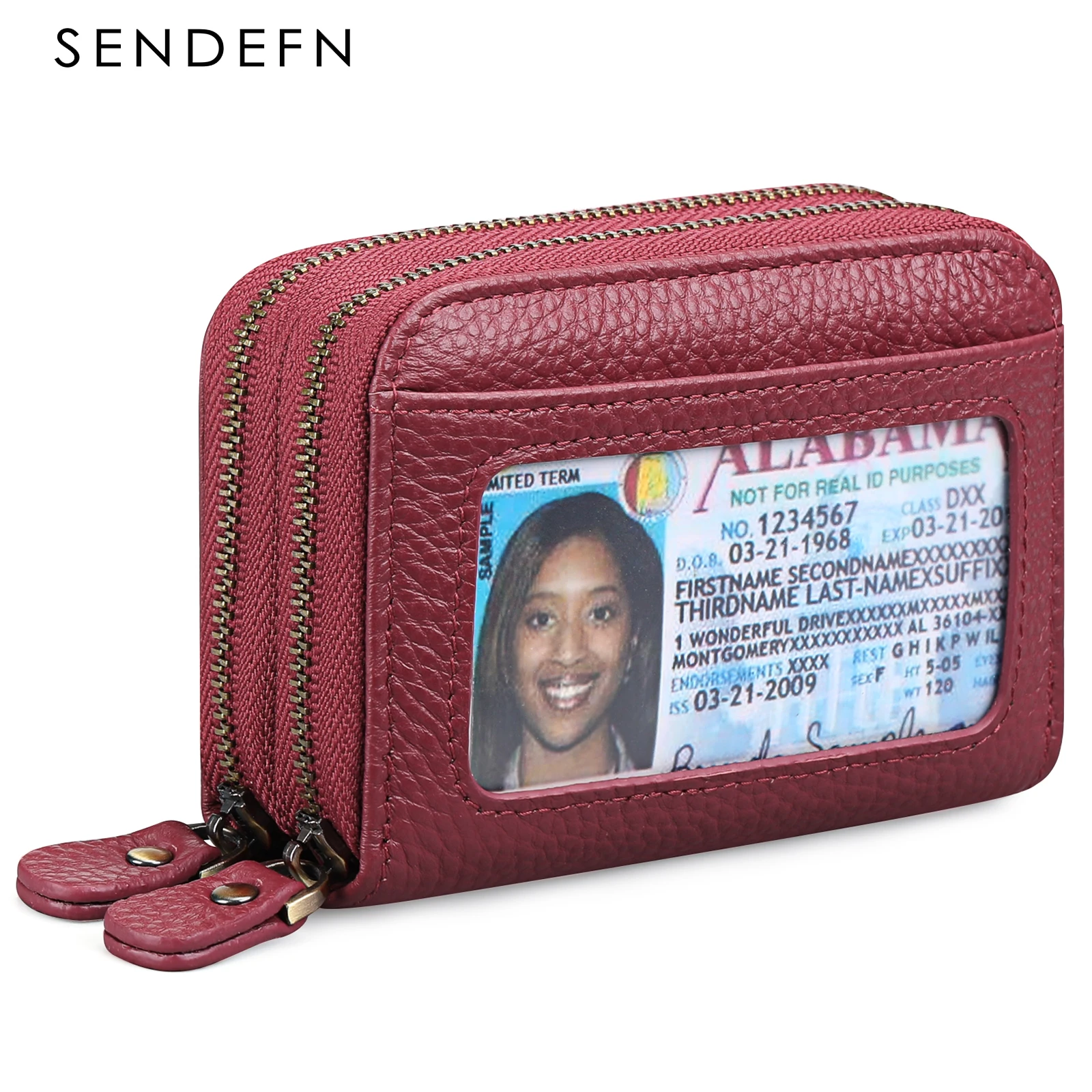 SENDEFN Women's Wallet Small Genuine Leather Purse Women Wallets Cards Holders Short Coin Purse Small Ladies Wallet 5210