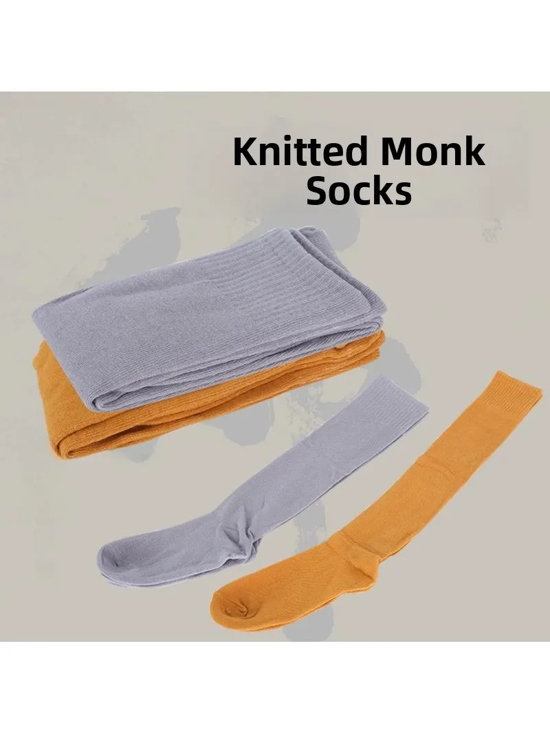 

Gray Yellow Knitted Long Tube Socks for Monks Four Seasons No Binding Leg Spring Summer Autumn Winter Grey Yellow Men Women S...