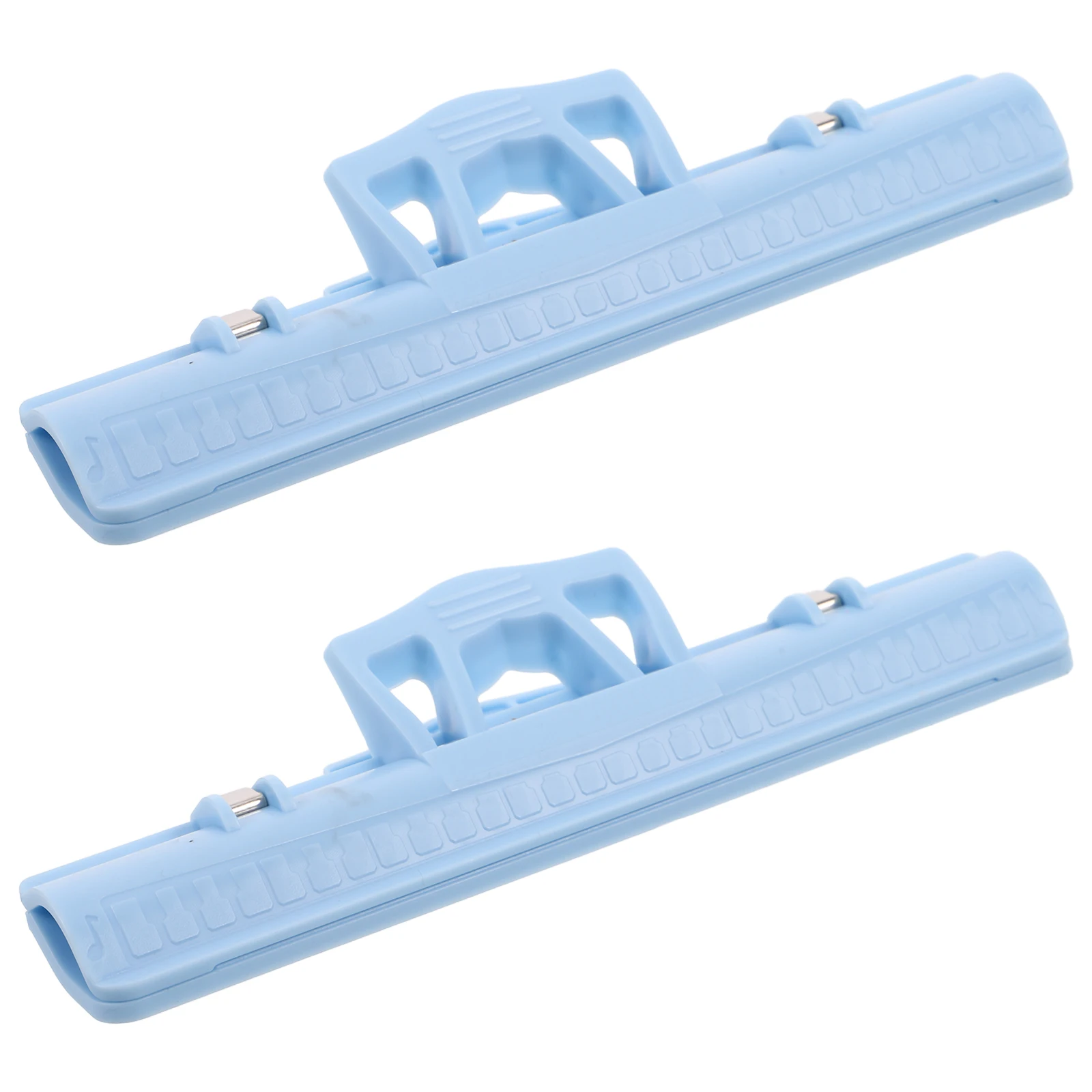 

2 Pcs Piano Sheet Music Holder Creative Clip Book Clips Big Flute Page Sky-blue