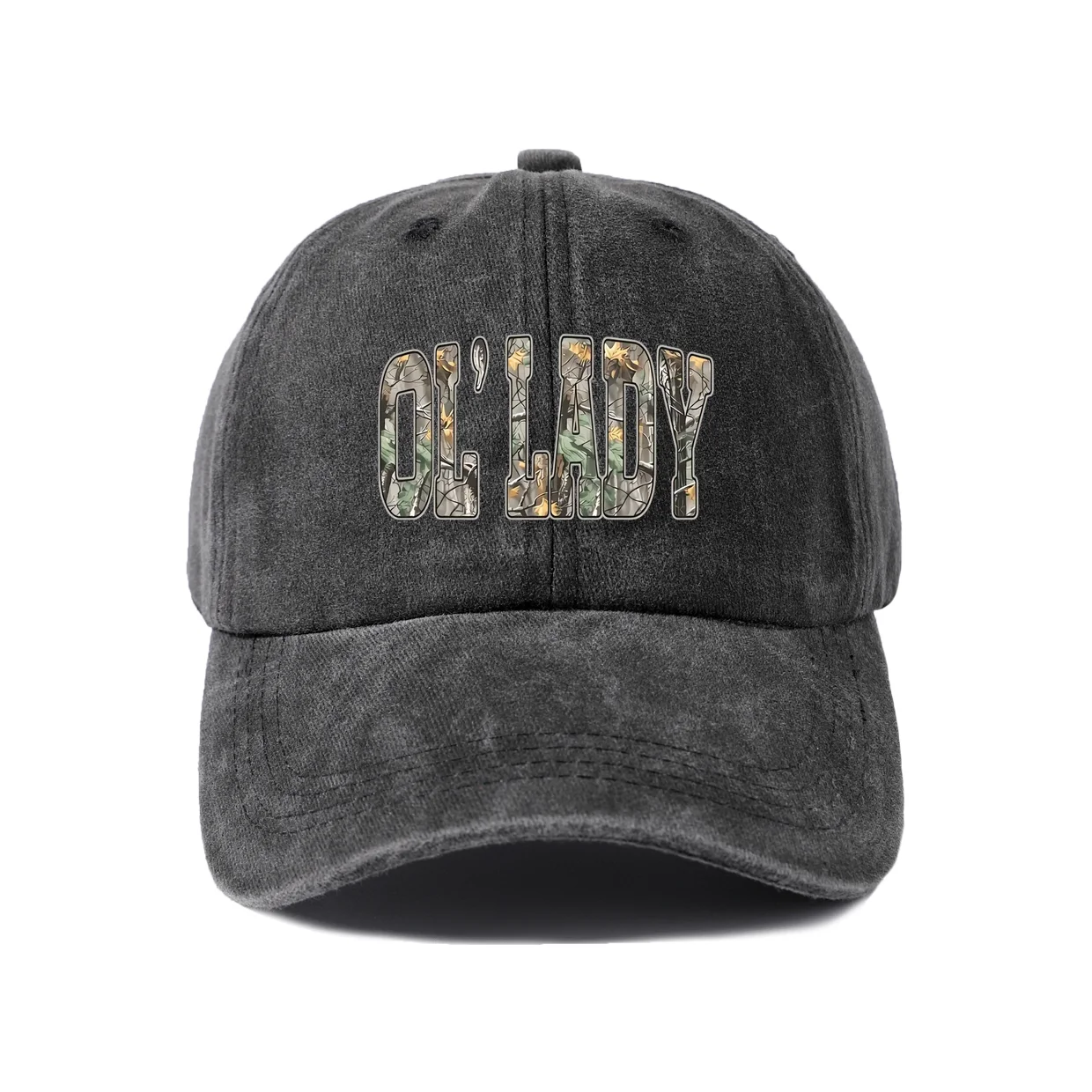 Camo Rudy Name Graphic Baseball Cap, Vintage Washed Adjustable Unisex Dad Hat, Everyday Gift