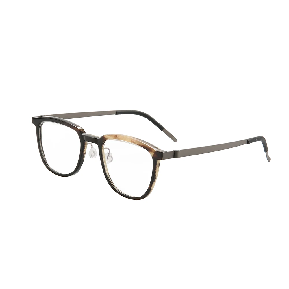 Brand thin and stylish business horn glasses reading mirror titanium legs horn frame non-slip nose pads handmade custom