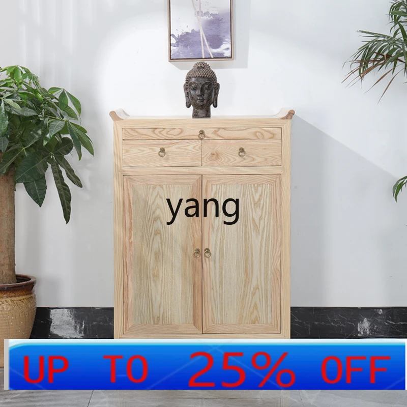 

LMMNew Chinese Style Altar Solid Wood Clothes Closet with Door Altar Guanyin Bodhisattva Buddha Cabinet Altar Pewter