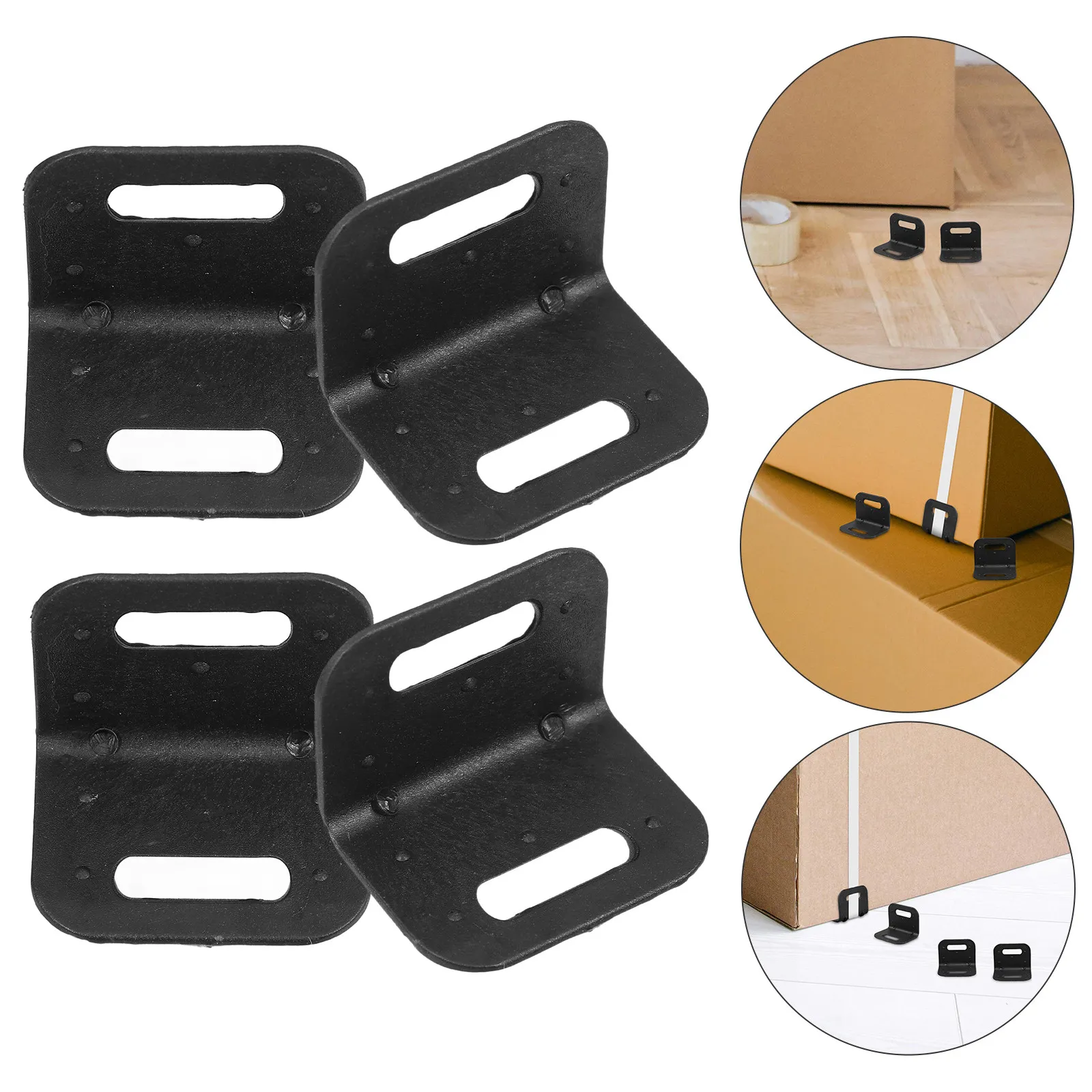 20Pcs Plastic Corner Guard Buckles L Shaped Thickened Edge Protectors Carton Pallet Packaging Shipping Black Corner Bracket