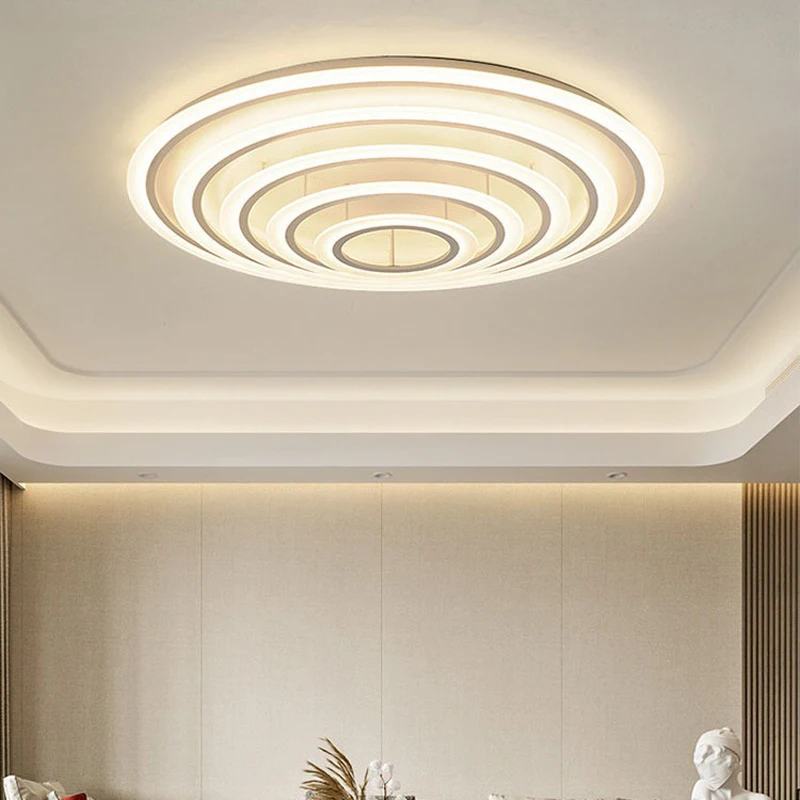 Modern LED Ceiling Light High-end Hall Living Room Atmospheric Lighting Simple Circular Bedroom Conference Room Lights Fixtures