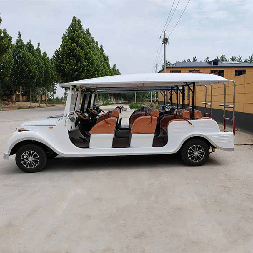 Sightseeing Retro Classic Car 48/60v Electric Antique Golf Cart 8/11 Seat Vintage Classic Car Luxury Fast Powerful Adult Use