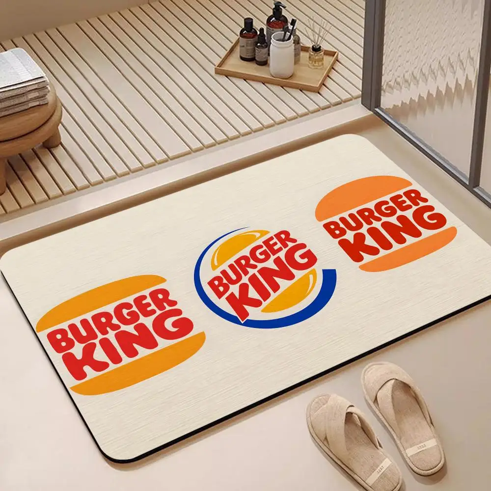 Floor Mat Diatomite Bath Mat, Quick Dry, Absorbent, Multi-Scene Mat Fastfood Brand B-Burger K-King