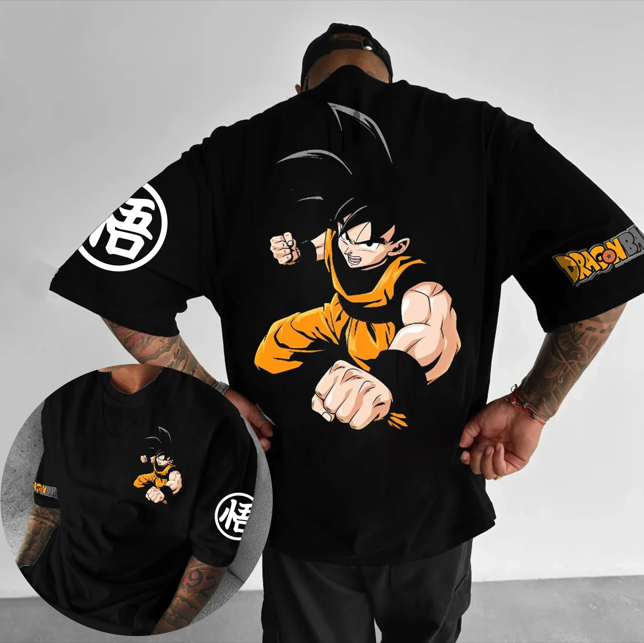 

Мужская и женская футболка с изображением аниме Dragon Ball, высококачественная хлопковая футболка с короткими рукавами, классическая стильная повседневная уличная одежда, оверсайз