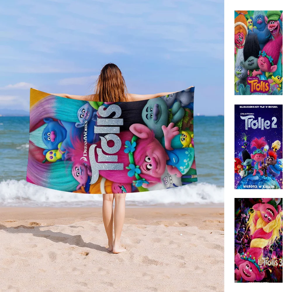 

Happy Trolls Big Microfiber Beach Towels Quick Dry Towel Sand Beach Towels Pool Towel For Travel Swim Pool Yoga