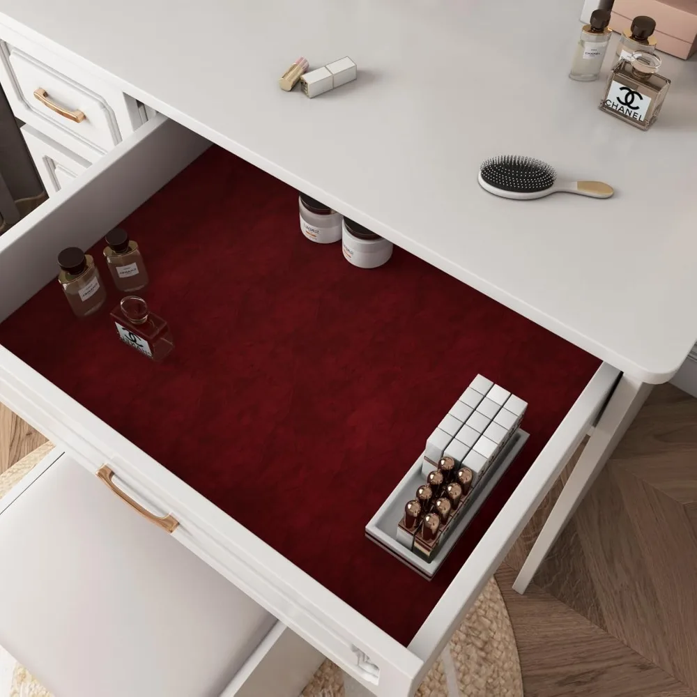 ورق حائط مخملي عتيق ذاتي اللصق لغرفة النوم - أحمر داكن، نسيج ناعم، سهل اللصق وقشر، ورق حائط على الطراز الكلاسيكي #3