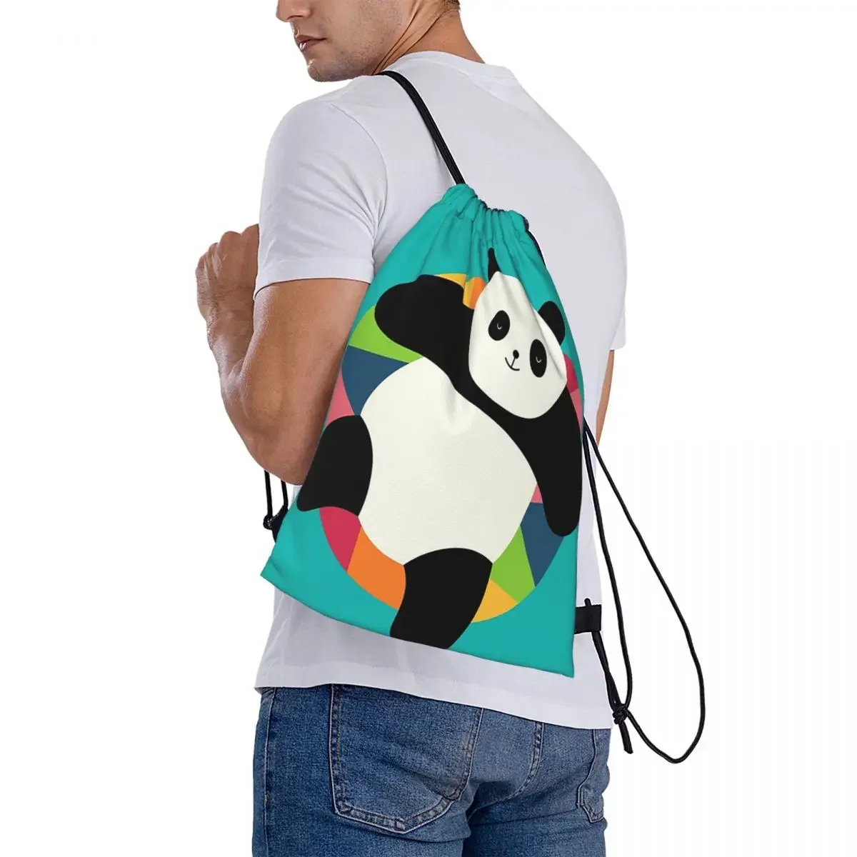 Mochilas con cordón portátiles para niños, bolsa de artículos diversos con bolsillo, bolsa de libros para estudiantes de viaje