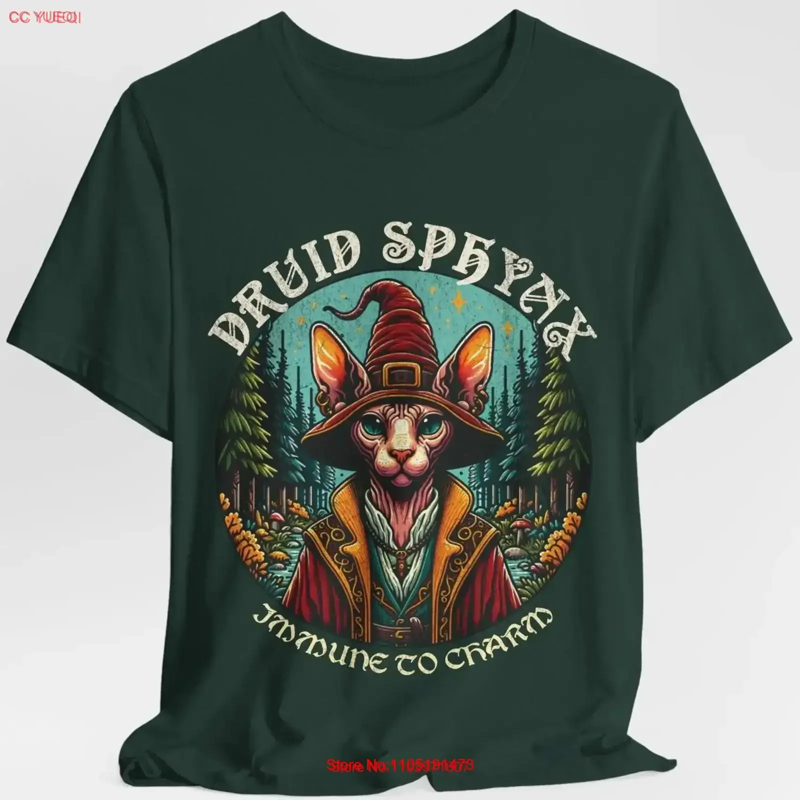 Druid Sphynx Gamer Class T Shirt for Geek Tabletop RPG Game Cat Pun 100 Cotton vintage Washed designer clothes Slightly