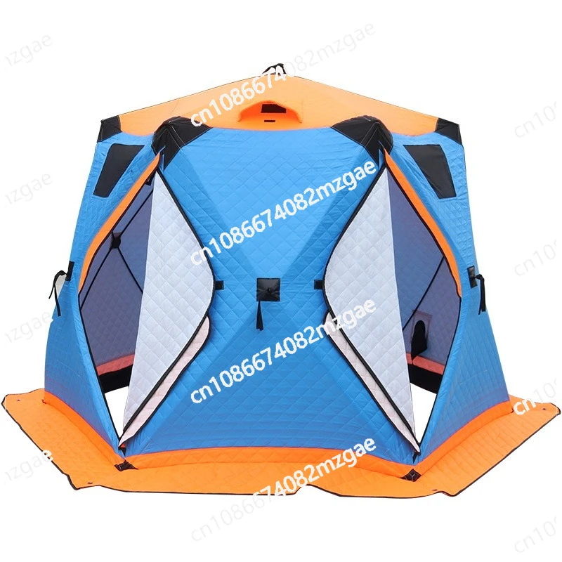 

Hexagonal ice fishing tent winter fishing camping cotton thickened to keep warm and cold-proof without construction