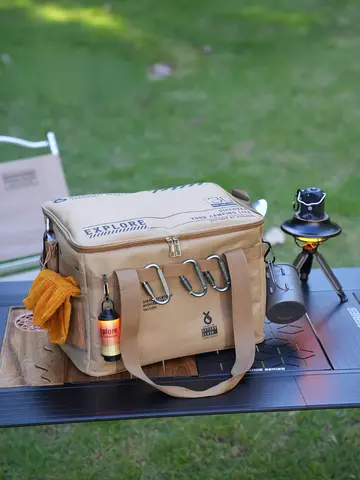 30-42L Camping Equipment Storage Bag Insulation Folding Storage Box Tableware Handbag Field Divider Tactical Camping Picnic Tool