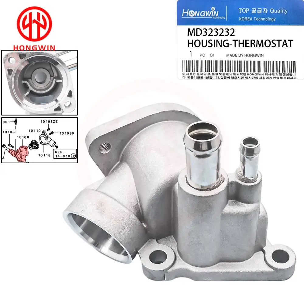 Engine Thermostat Housing Water Outlet OEM MD323232 For Mitsubishi Galant 2.4L 1999-2003 Magna/Verada 1996–2005 3.0L/3.5L V6