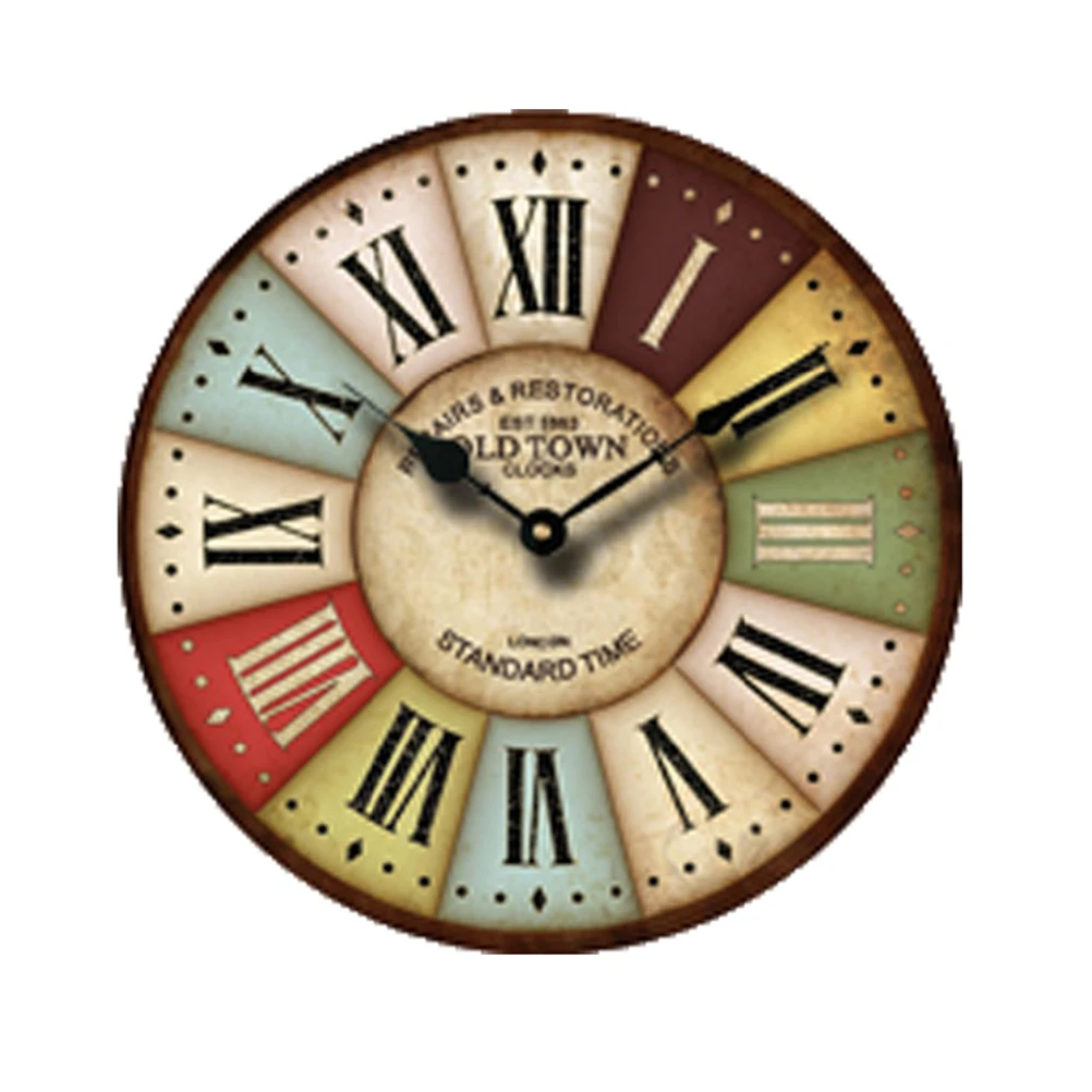 

Wooden Wall Clock Lounge Clocks Digital for Home Decor Retro Round Vintage Hanging Mute